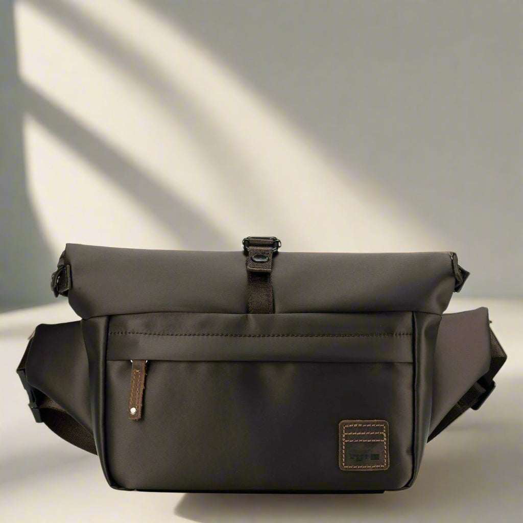 TRP0522 Troop London Heritage Nylon Waist Pack, Over Size Bum Bag, Belt Bag