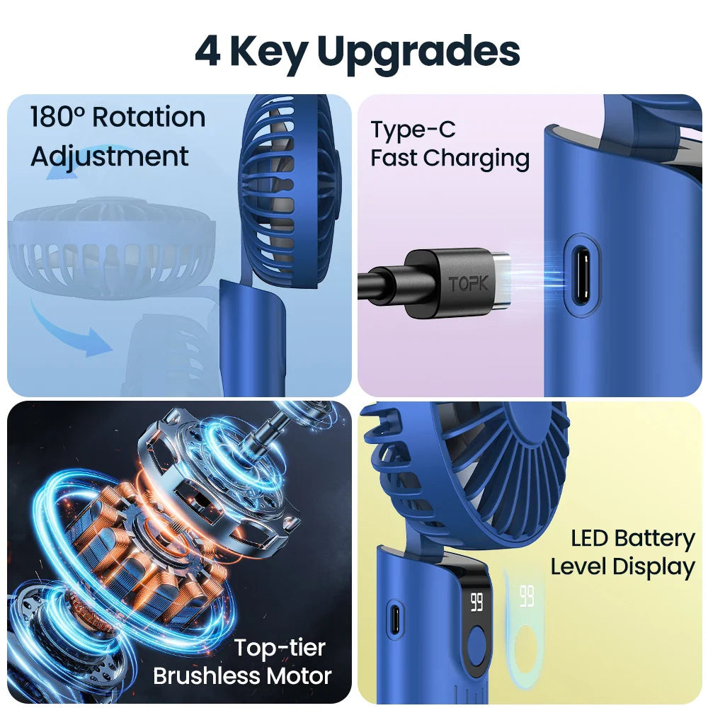 USB Rechargeable Mini Portable Fan